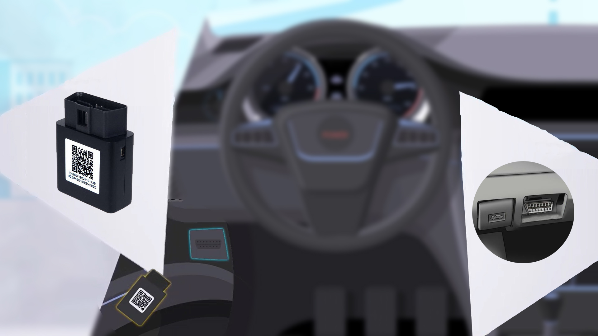 obd gps tracker plugged into obd port GPYes Tracking Solutions