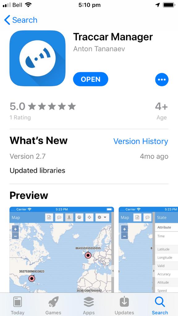 gpyes traccar ios app store open