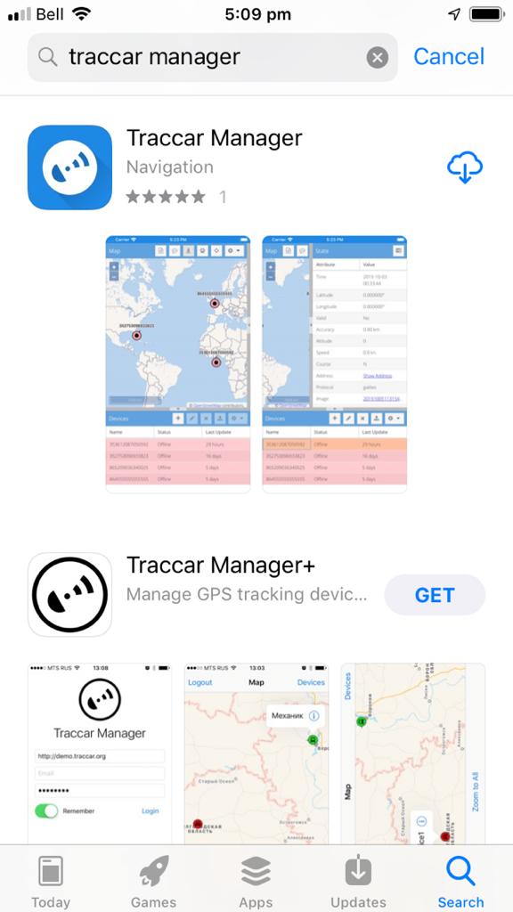 gpyes traccar ios in app store