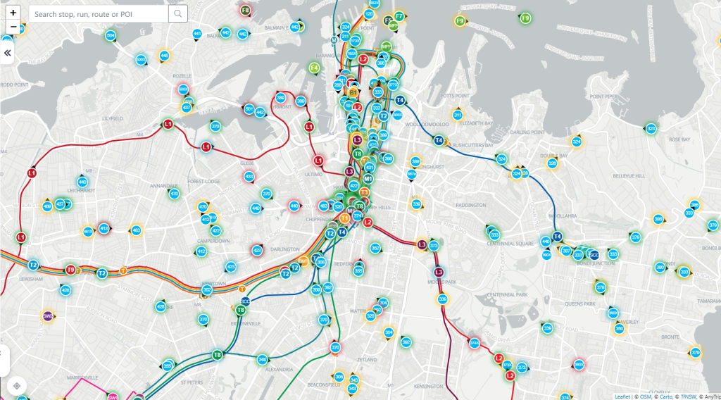 NSW Government Bus GPS Tracking Map